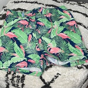 Rugged Butts Flamingo Swim Trunks Toddler Boy 2T Tropical Print Palm Leaves